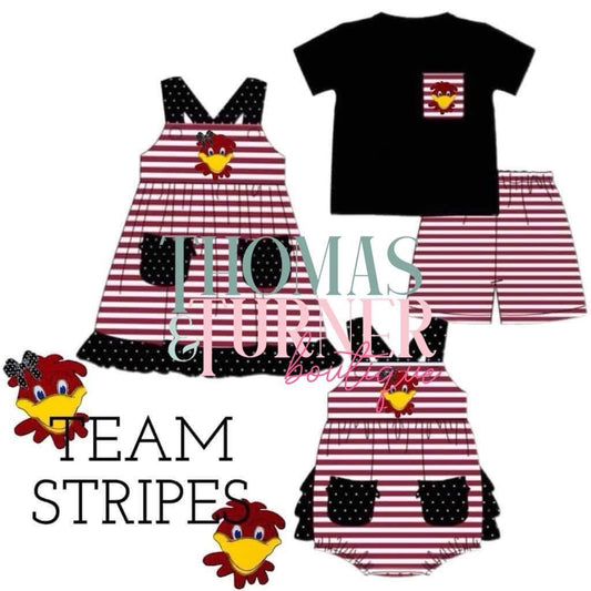 Garnet & Black Team Stripes- ETA MAY